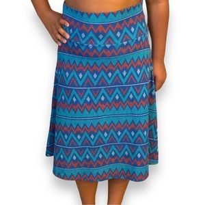 LuLaRoe Blue Geometric Pattern Skirt Women’s Medium